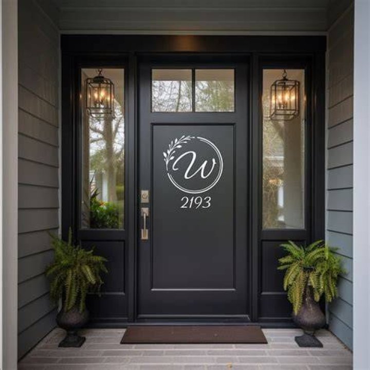 A monogram on the exterior of the residence owned by Jeffrey Epstein in New York City. Photo / AP