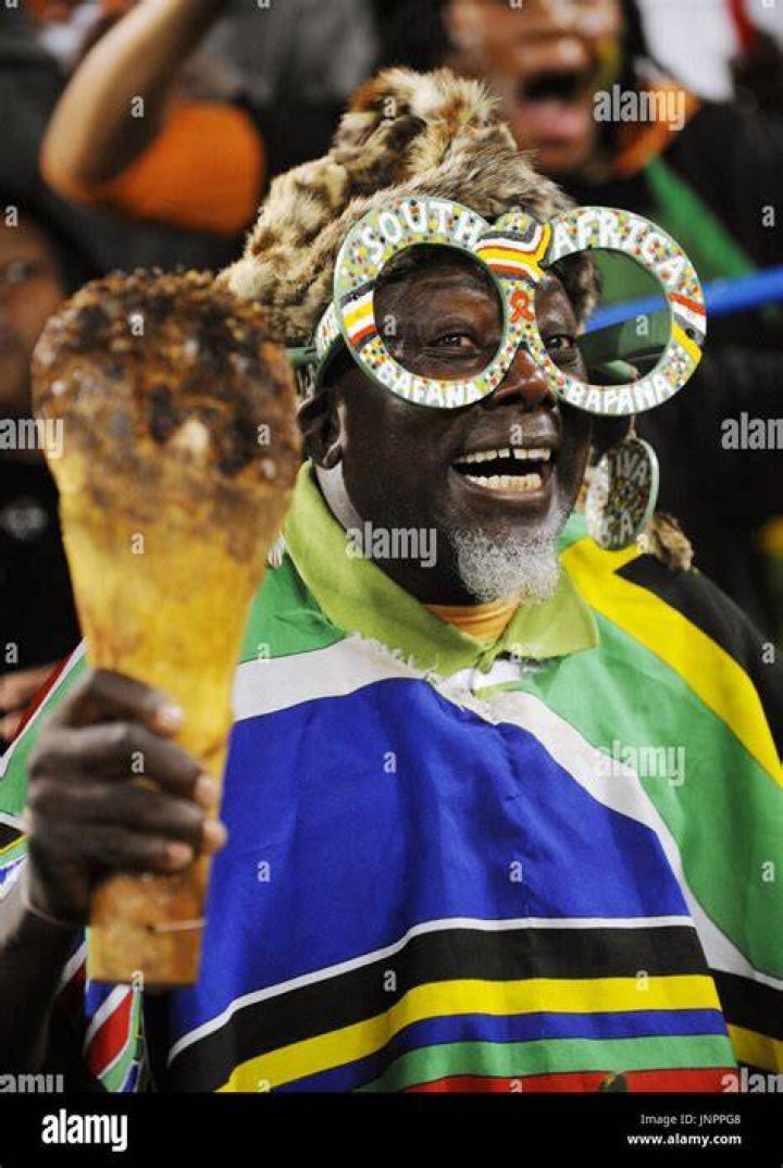A South African supporter cheers prior to the Rugby World Cup Pool B match between South Africa and Scotland at the Stade de Marseille in Marseille. Photo /AP