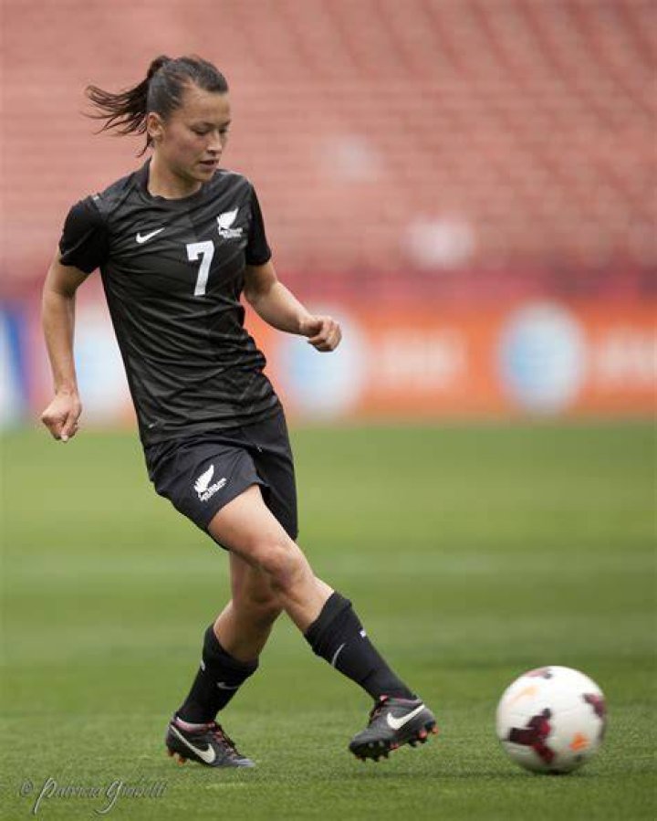 Ali Riley of the Football Ferns during a team talk before the Fifa Womens World Cup match at Eden Park. Photosport