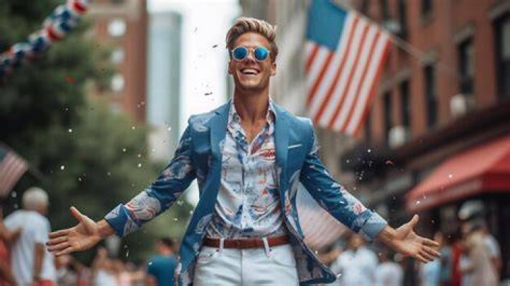  American man celebrating the Fourth of July in Italy