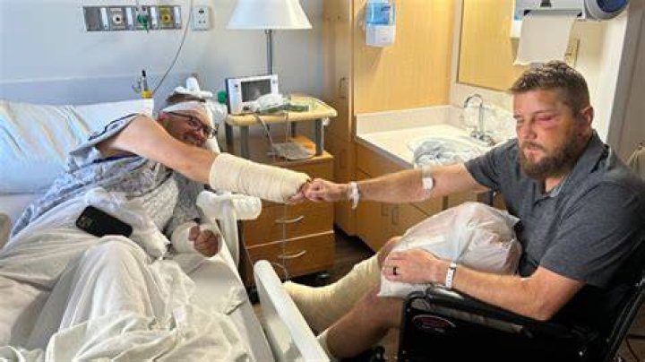 Aric Hutchinson recovering in hospital. Photo / GoFundMe