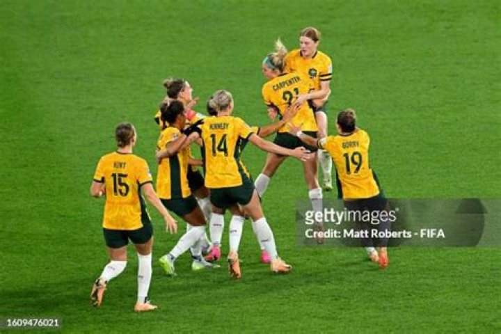 Australia celebrate their shootout victory over France. Photo / Getty Images