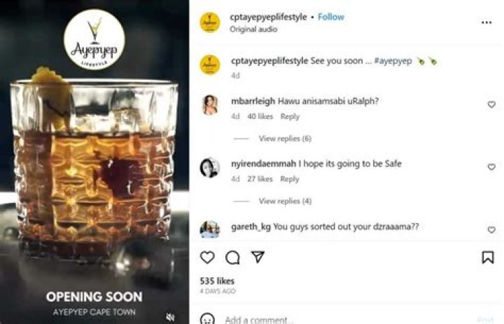 Ayepyep Cape Town will be reopening soon.