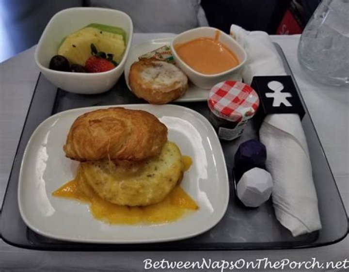 Breakfast on Delta One's LA to Auckland flight. Photo / Katie Harris