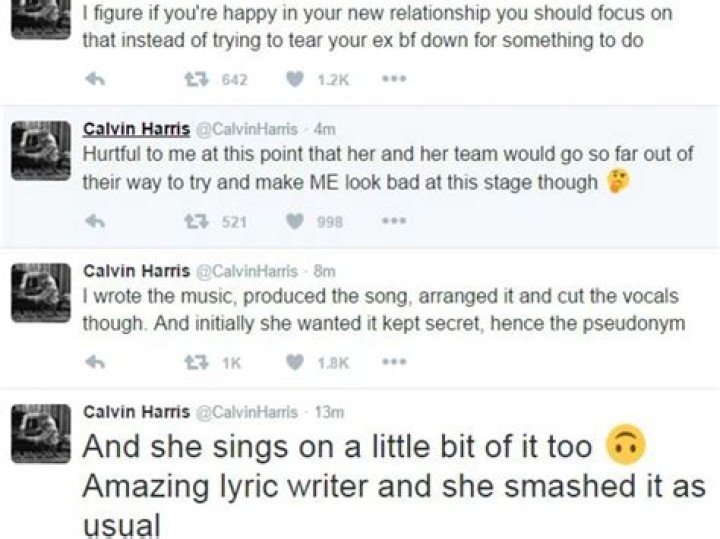 Calvin Harris fired off these tweets about his ex Taylor Swift. Photo / Supplied