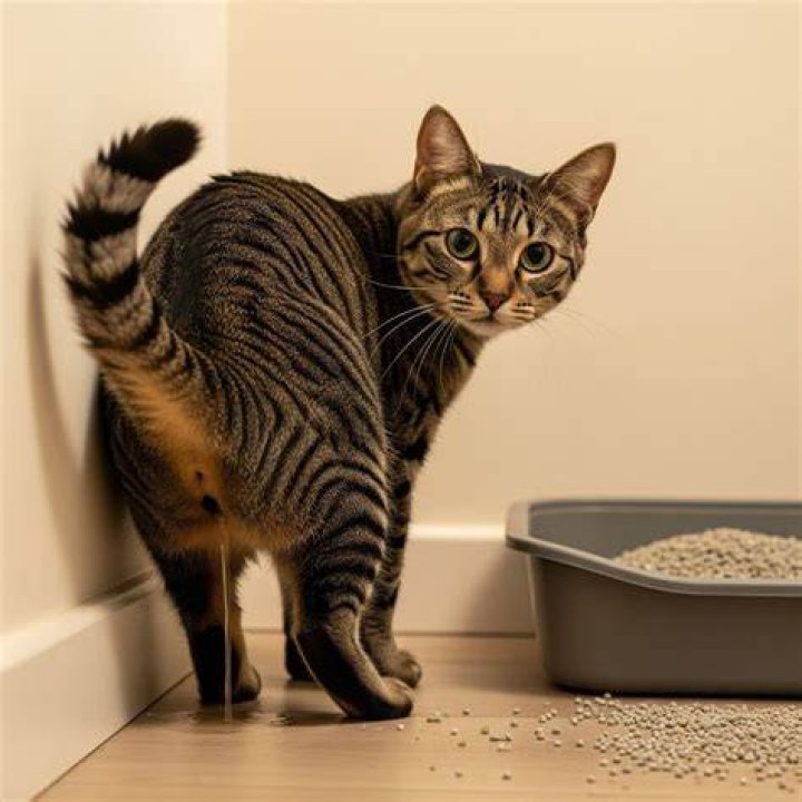cat outside the litter box