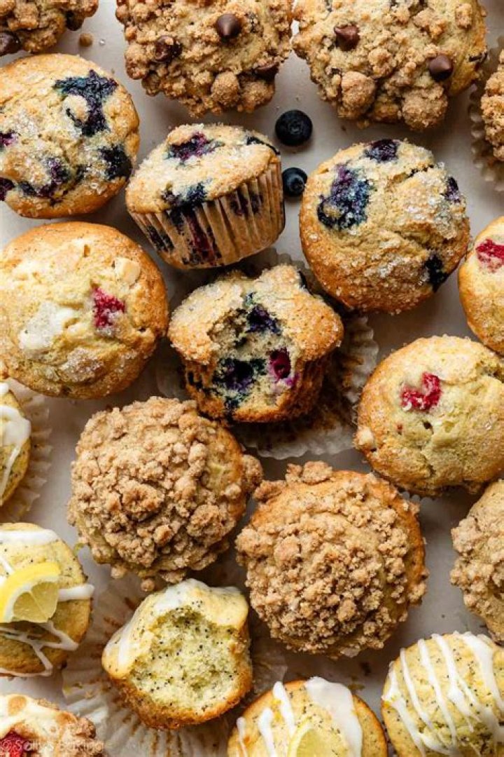 Collage image of muffins and a child sleeping in a hospital bed