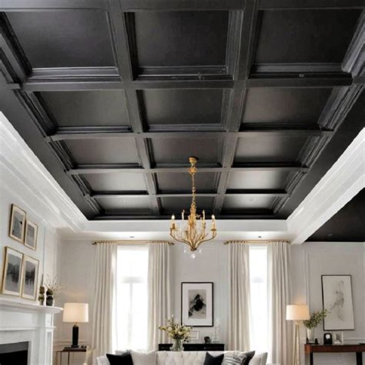 Dark And Moody Coffered Ceiling