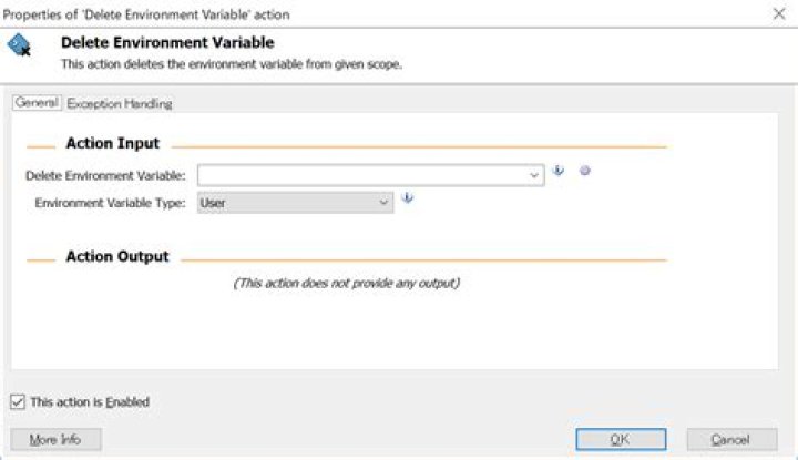 Delete Environment Variable - Documentation for TrueSight Orchestration Content 21.3