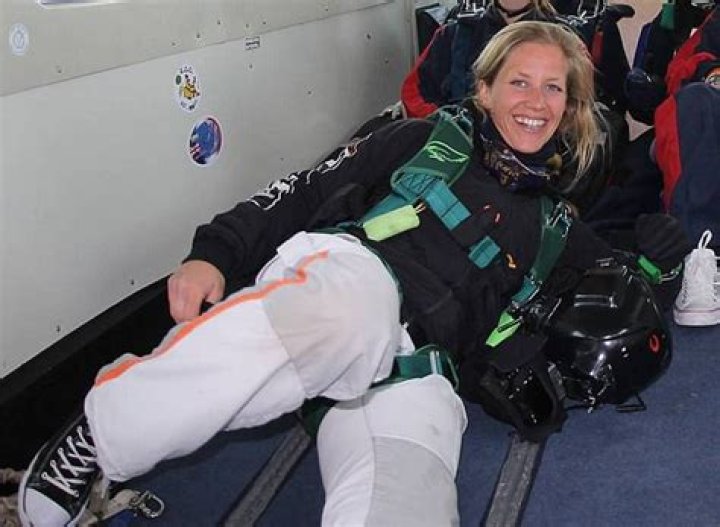 Emile and Vicky Cilliers pictured skydiving together over Wiltshire in 2011. A court found he tried to kill her by cutting the cords of her parachute. Photo / Trevor Davies