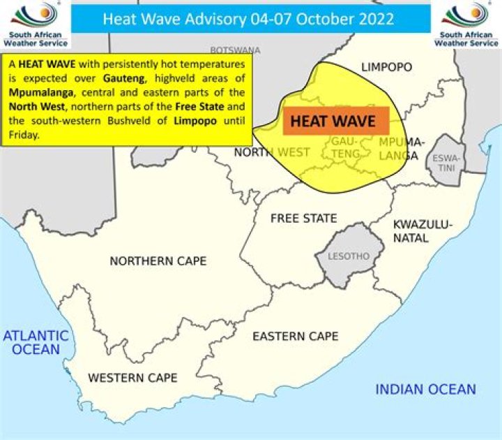 Gauteng, North West, Freestate heatwave