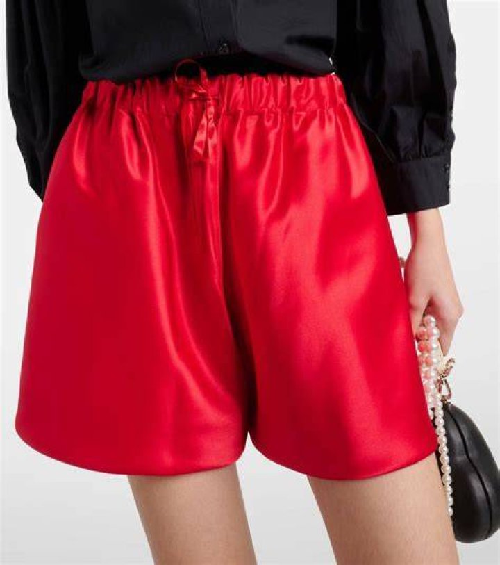 high rise satin short