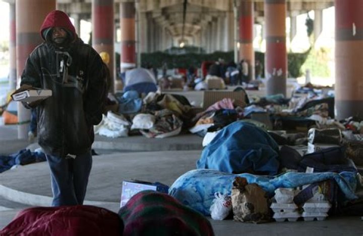 Homelessness is a huge problem in the seemingly glamorous city. Photo / Getty Images
