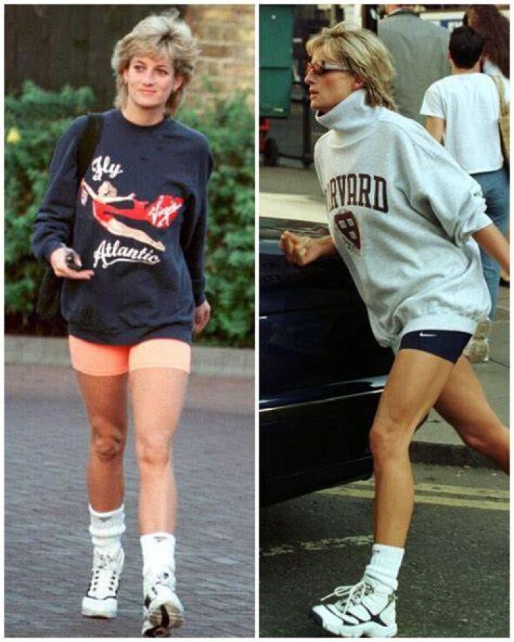 It’s the Season to Rock Princess Diana's Biker Shorts & Sweater Look