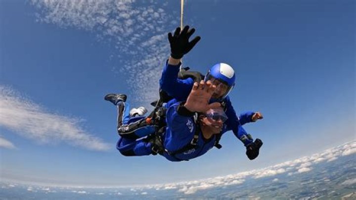 Jacob skydiving to the ground. Photo / YouTube