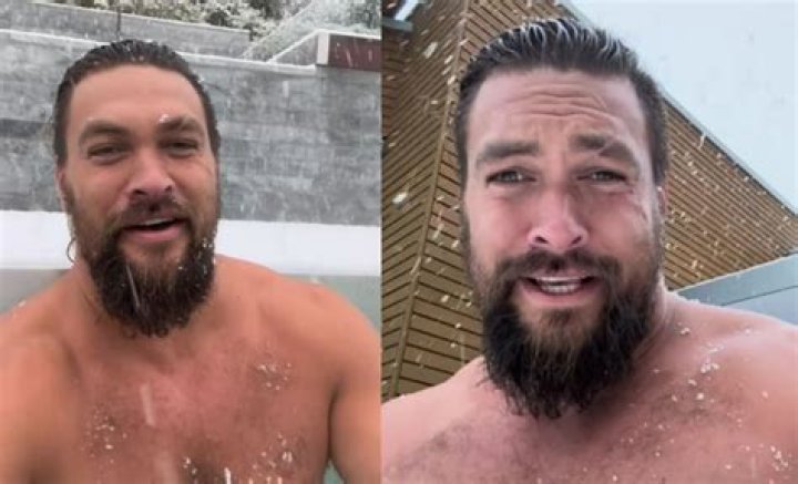 Jason Momoa took a dip in a hot tub on his birthday - a snowy day in Queenstown. Photos / @prideofgypsies