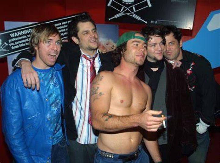 Johnny Knoxville at a party with his "Jackass" friends