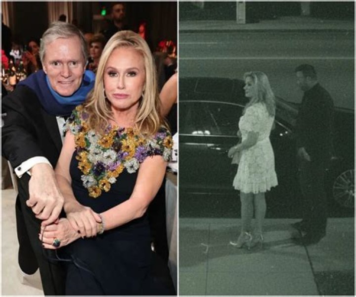 Kathy and her husband Rick Hilton attending a evening gala
