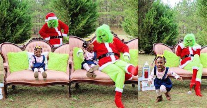 Little on flees Grinch in photoshoot Little on flees Grinch in photoshoot