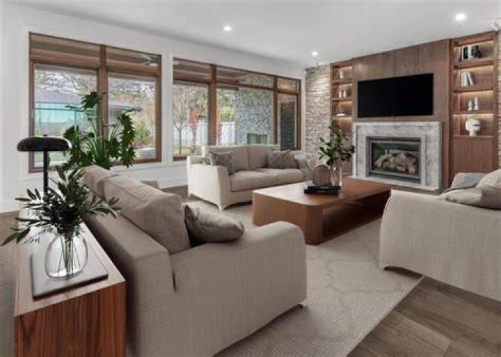 Living room with Riverside Park views