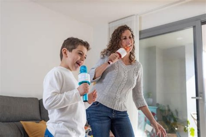 mom and son singing mom and son singing