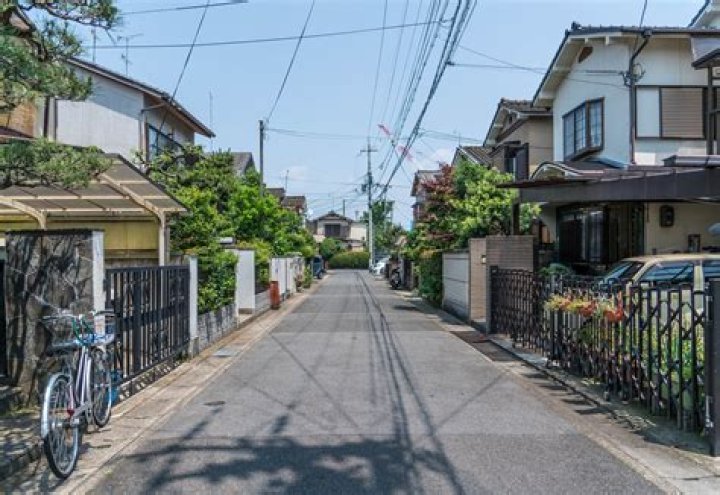 neighborhood street in kyoto, japan