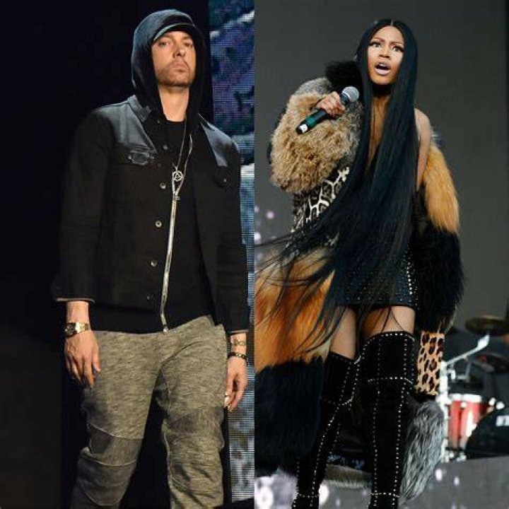 Nicki Minaj presenting Eminem a Grammy Award.