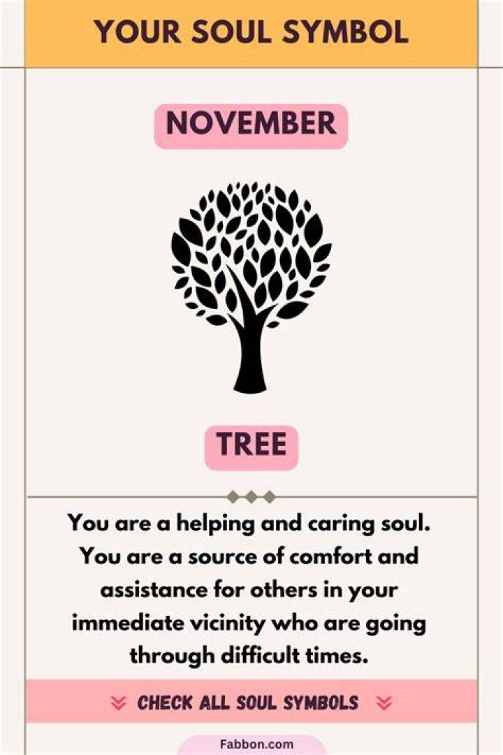 November &ndash; Your Soul symbol is Tree