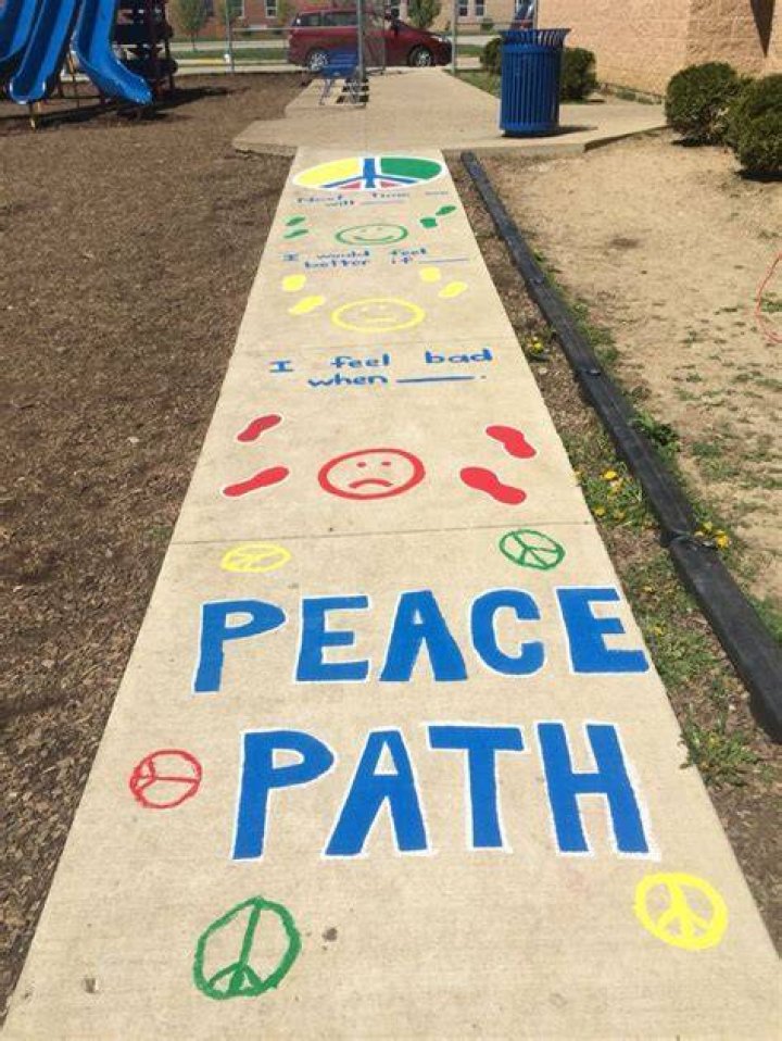 path to peace painted on a wall in israel