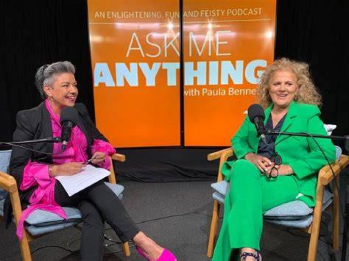 Paula Bennett and Dame Julie Christie recording Ask Me Anything. Photo / NZHerald