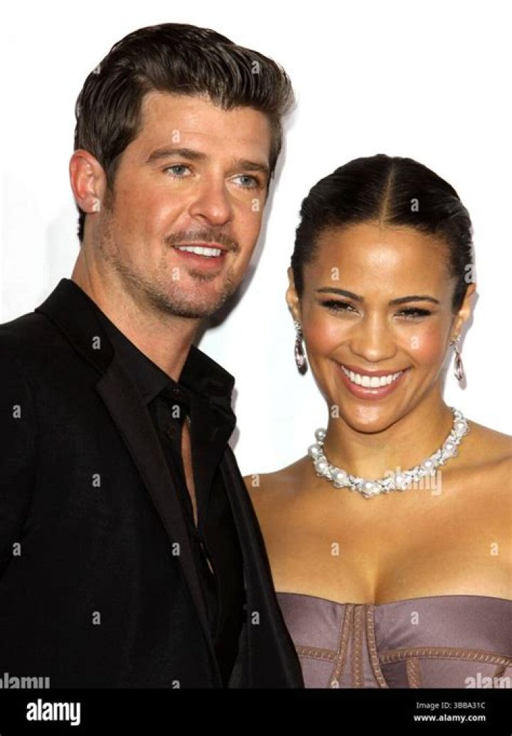 Paula Patton and her husband Robin Thicke. Celebrity couples