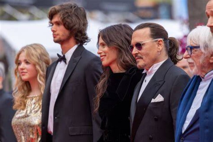 Pauline Pollmann, Diego Le Fur, Maiwenn aka Maiwenn Le Besco, Johnny Depp, Pierre Richard, Benjamin Lavernhe, Pascal Greggory and Melvil Poupaud. Photo / Getty Images
