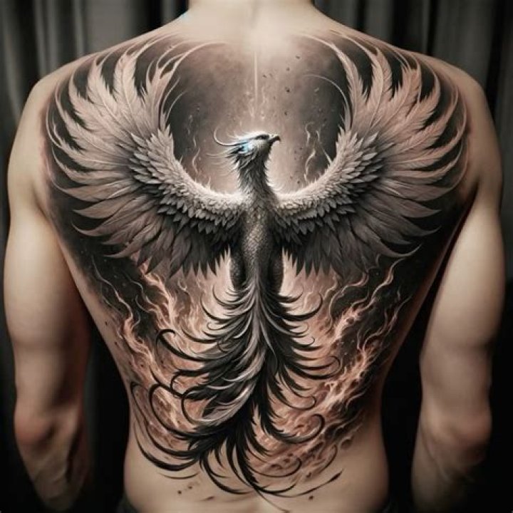 Phoenix back tattoos Phoenix back tattoos