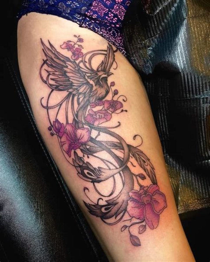 Phoenix flower tattoo Phoenix flower tattoo