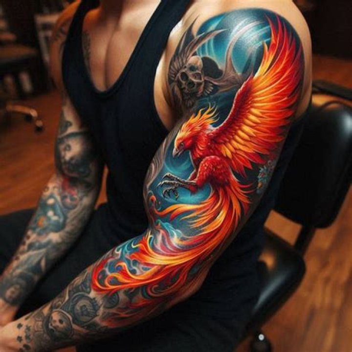 Phoenix sleeve tattoo Phoenix sleeve tattoo