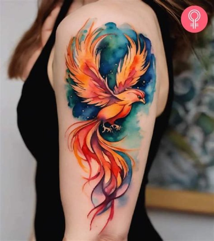 Purple and blue phoenix tattoos Purple and blue phoenix tattoos