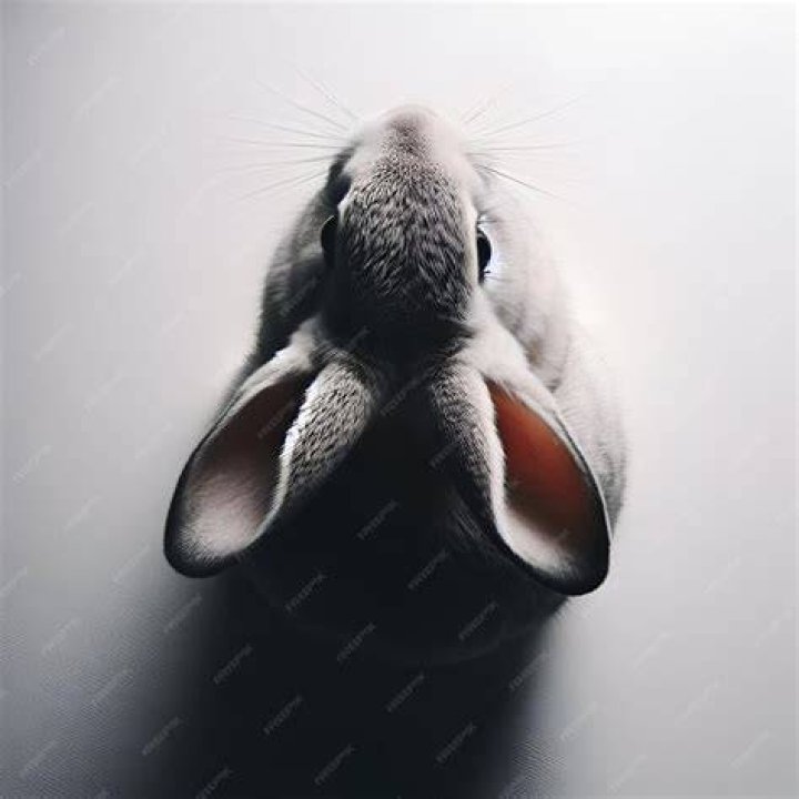rabbit with ears pointing outward