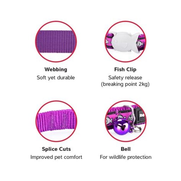 Red Dingo Nylon Reflective Breakaway Cat Collar