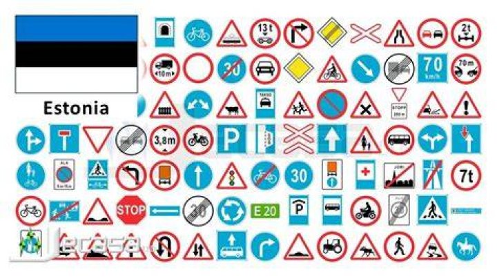 Road Signs in Tallinn, Estonia