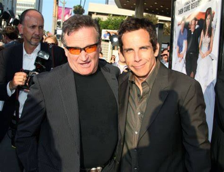 Robin Williams with Ben Stiller during filming production of Night at the Museum. Photo / News Limited