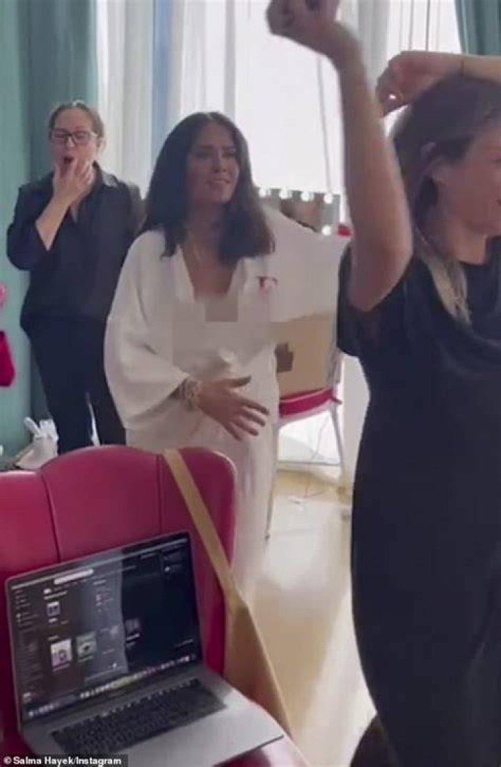 Salma Hayek Suffers NSFW Wardrobe Malfunction on Instagram Live