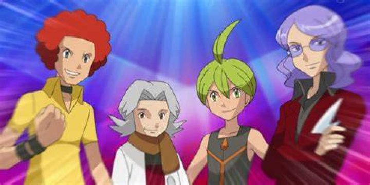 Sinnoh Elite Four members Aaron, Bertha, Flint, and Lucian, as well as Champion Cynthia