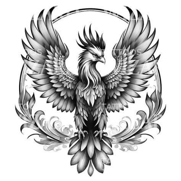 Skeletal phoenix tattoo Skeletal phoenix tattoo