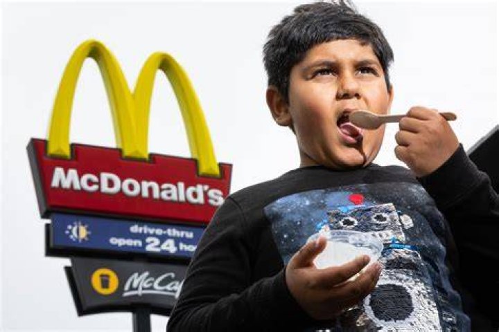 Tauranga boy Toyesh Saraswat, 7, wants to see more vegetarian options at McDonald's in New Zealand like they have in India. Photo / Alex Cairns