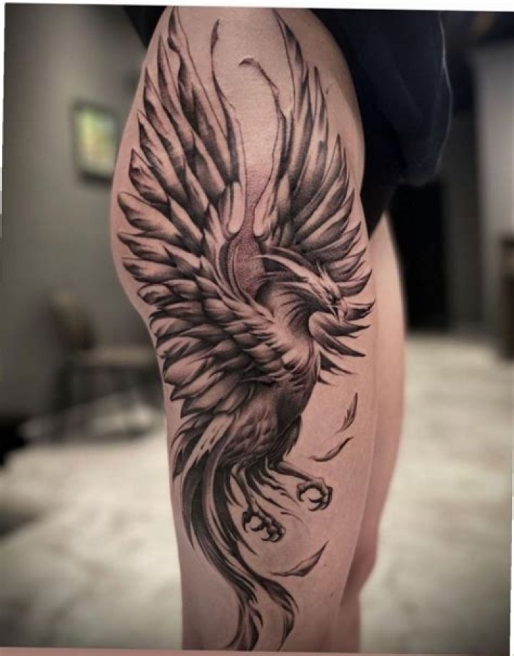 Thigh phoenix tattoo Thigh phoenix tattoo