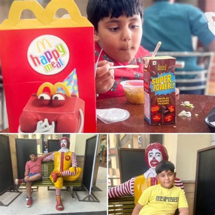 Toyesh Saraswat in India, enjoying a Happy Meal.