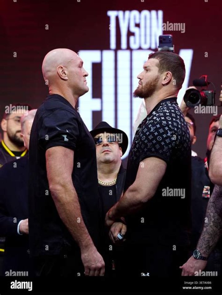 Tyson Fury during the Tyson Fury v Dilian Whyte press conference at Wembley Stadium