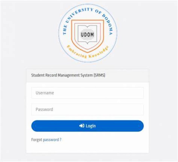 UDOM Sr2 Login Sr2 Results Student Record Management System (SRMS)