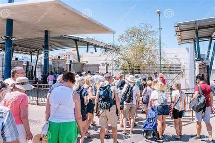 walking to border control