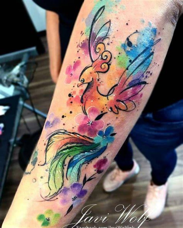 Watercolour phoenix tattoos Watercolour phoenix tattoos